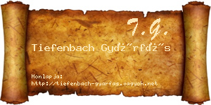 Tiefenbach Gyárfás névjegykártya